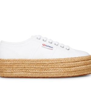 Brand new rope white platform Superga sneakers